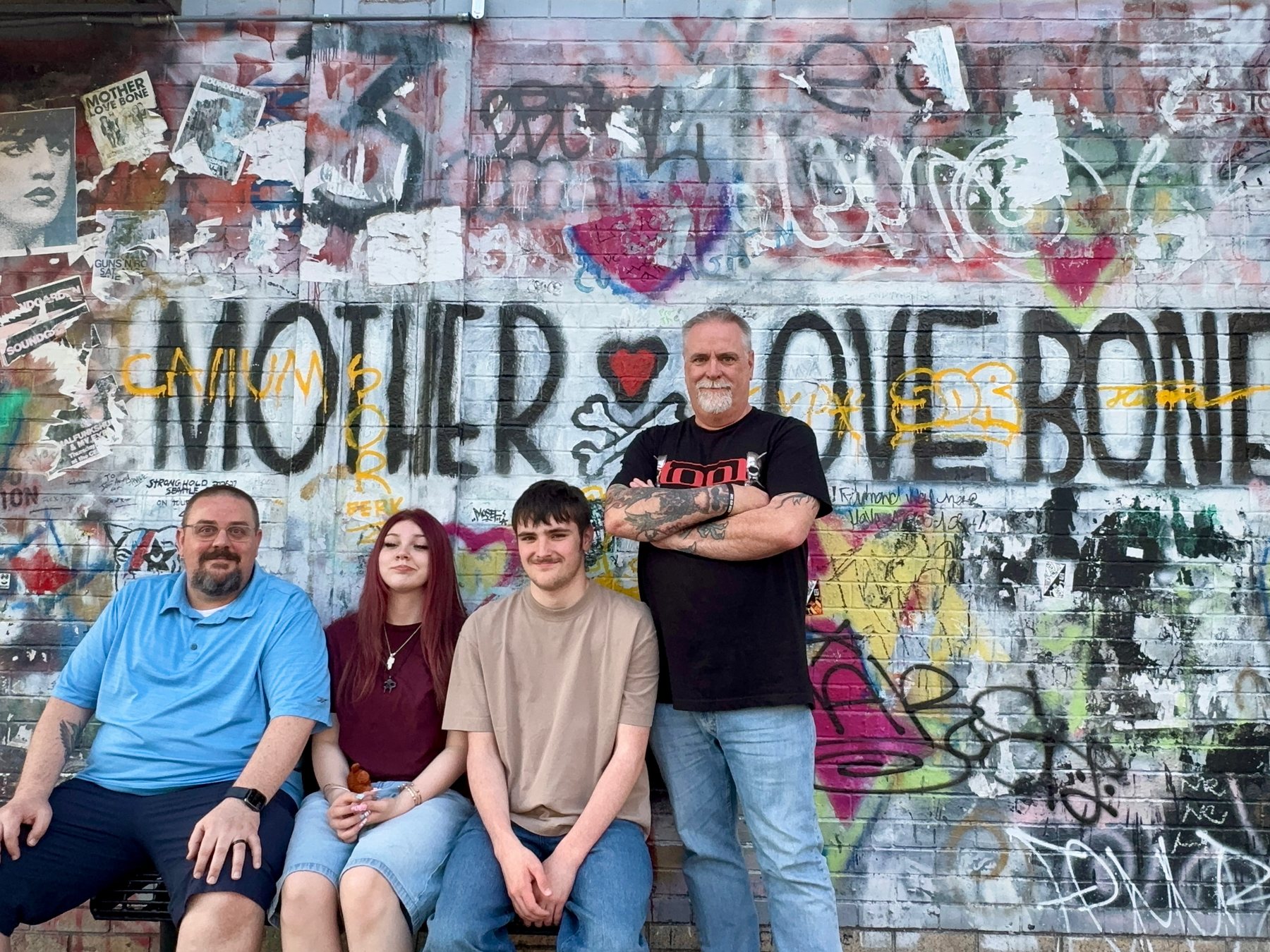 Jason, Hope, Caden and Chris outside Easy Street Records in West Seattle